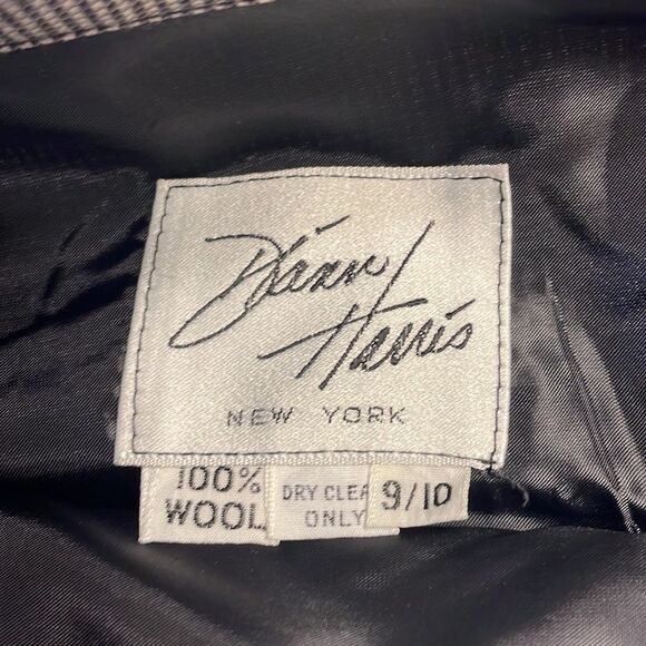 Diane Harris vintage black/white checkered wool crop jacket and bubble skirt - Picture 8 of 15